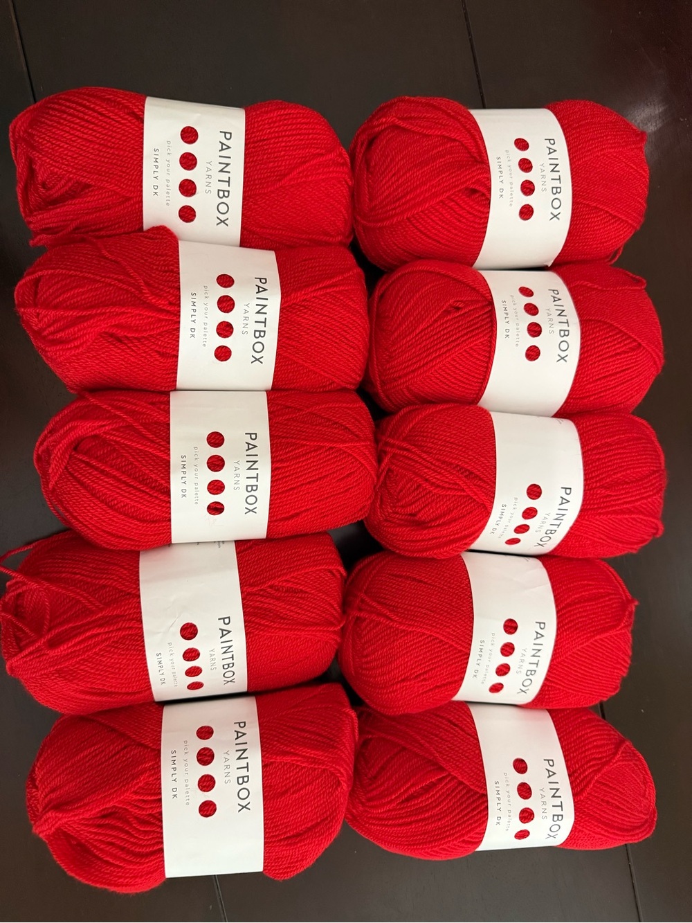 Paintbox Yarns Bright Rose Red Acrylic Yarn - 10 Skeins